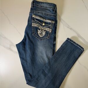 Embellished Dark Blue Skinny Jeans